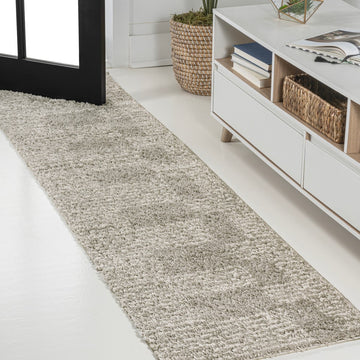 Petra Abstract Stripe Geometric Shag Area Rug